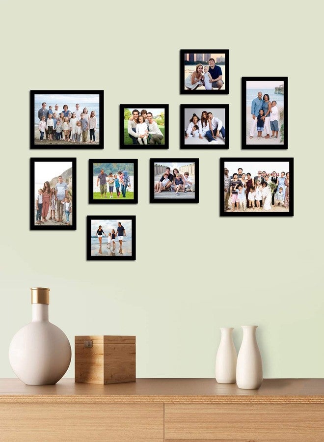 i2 Frames 10 Individual Wall Hanging Collage Photo Frames Black with 8x8, 6x8 and 5x5 Inchs - Image 3